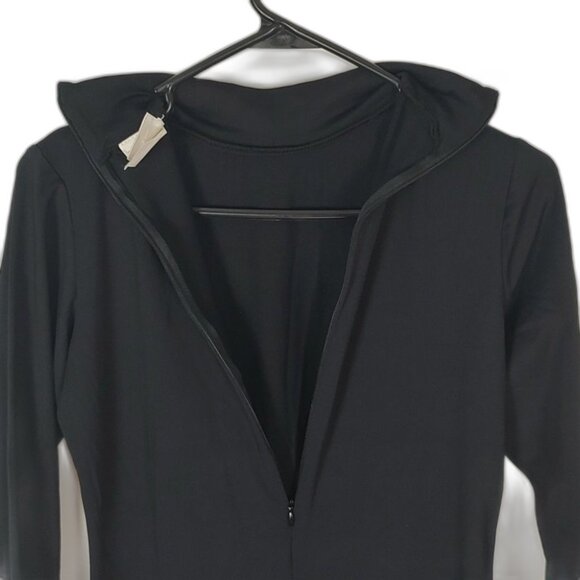 VTG Jumpsuit Catsuit Black Stretch Mock Turtleneck Size Large - Picture 5 of 13